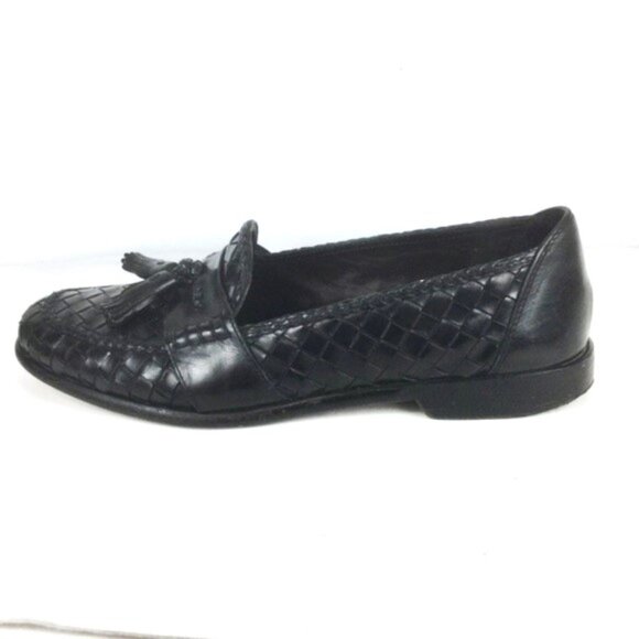 Cole Haan Bragano 9.5 N M Made in Italy Woven Black Tassel Loafers Mens Designer - Picture 5 of 11